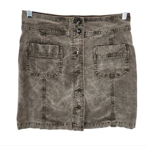 Prana Women's Merrigan Corduroy‎ Skirt Stone Washed Cord Skirt Button Front sz 6